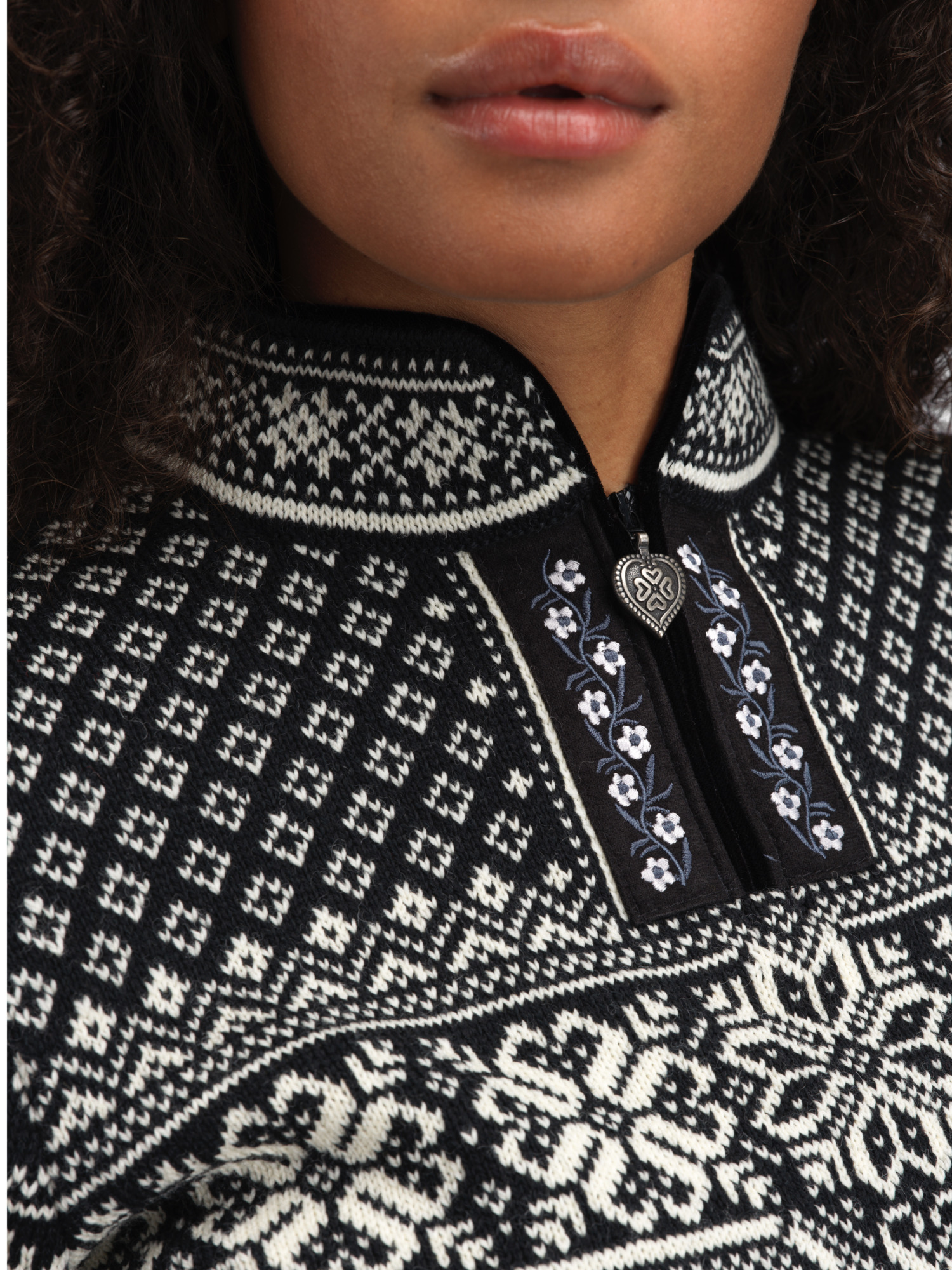 Peace Women’s Knit Sweater  Black Offwhite