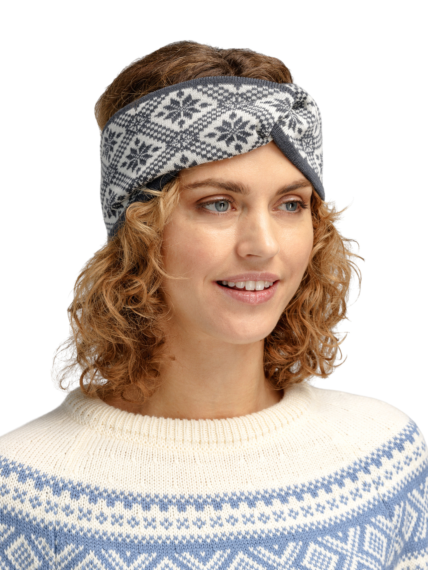Christiania Headband - Merino Wool Grey Offwhite