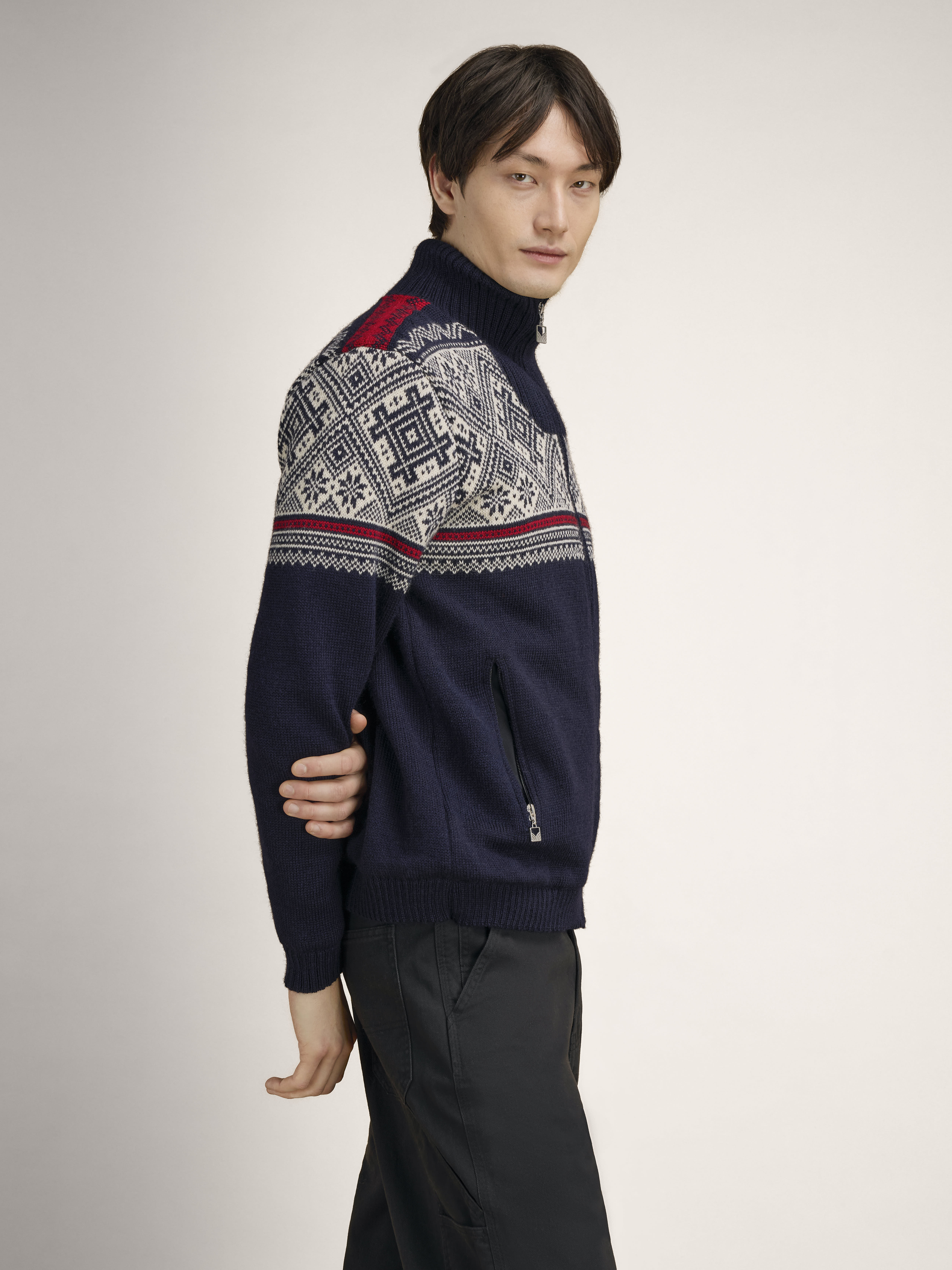 Hardanger Windproof Men's Jacket Navy Offwhite Redrose