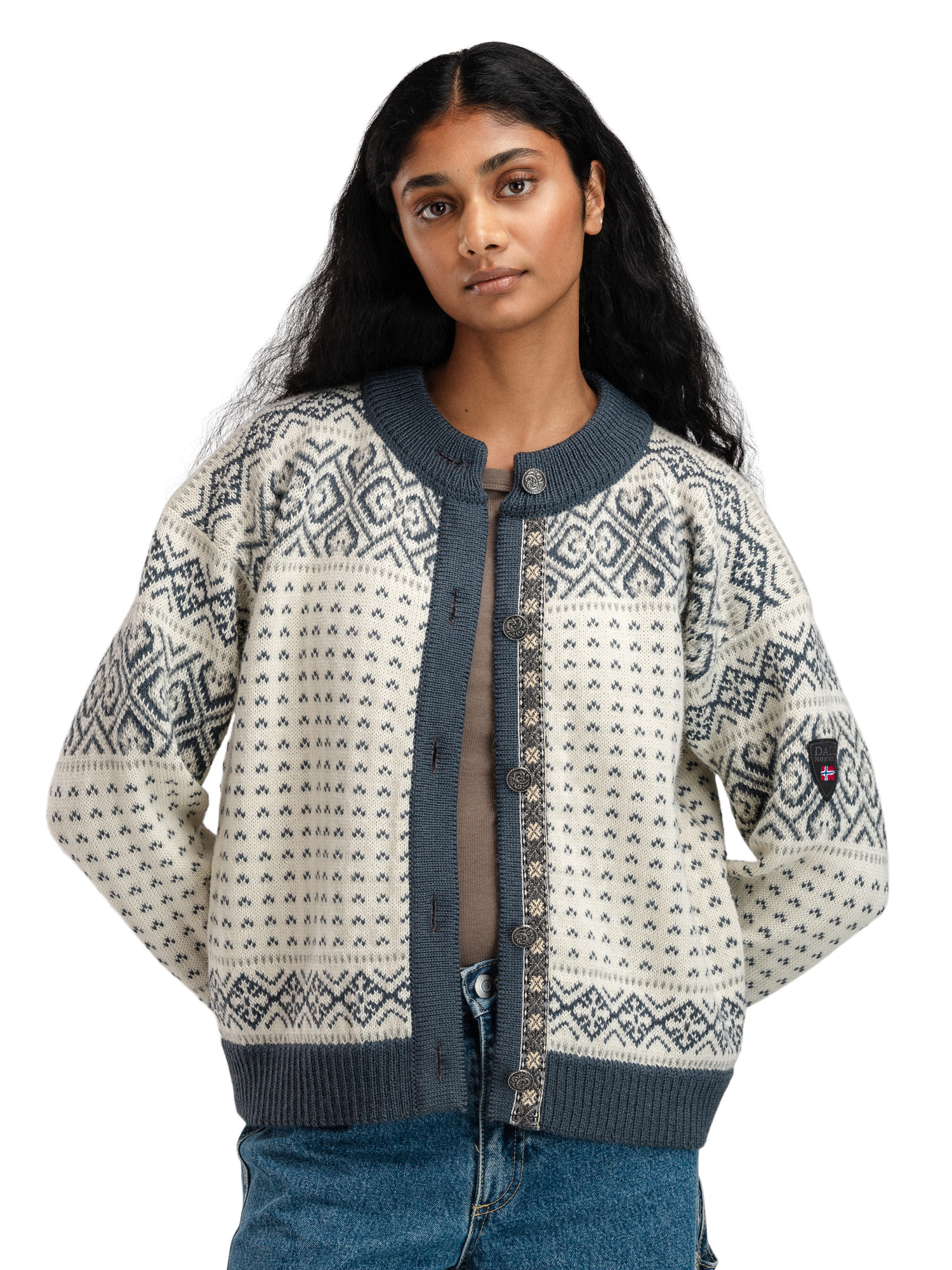 Hannah Women's Cardigan Offwhite Steel Lightcharcoal