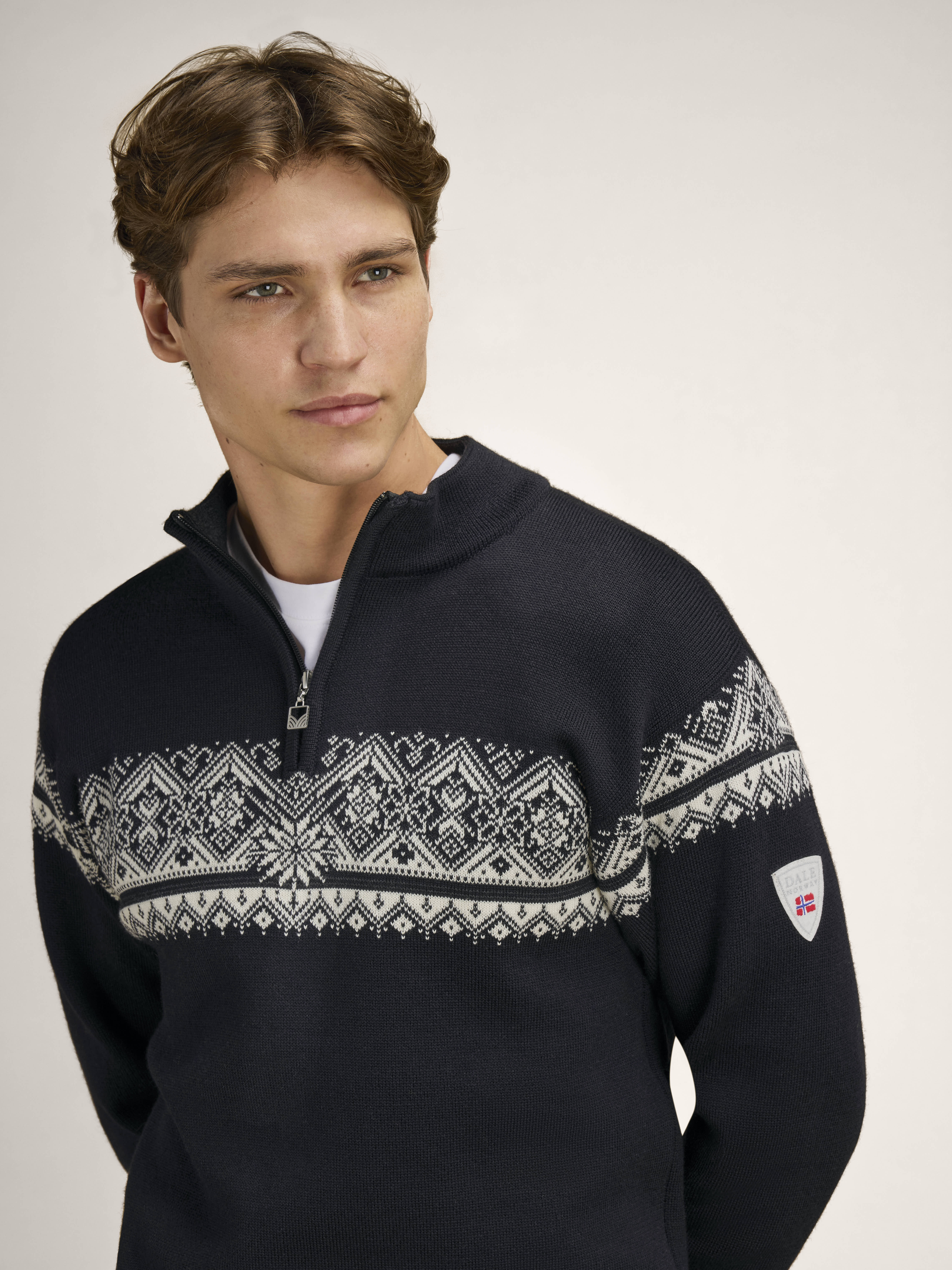 Moritz Men’s Sweater - Merino Wool Black Offwhite Darkcharcoal