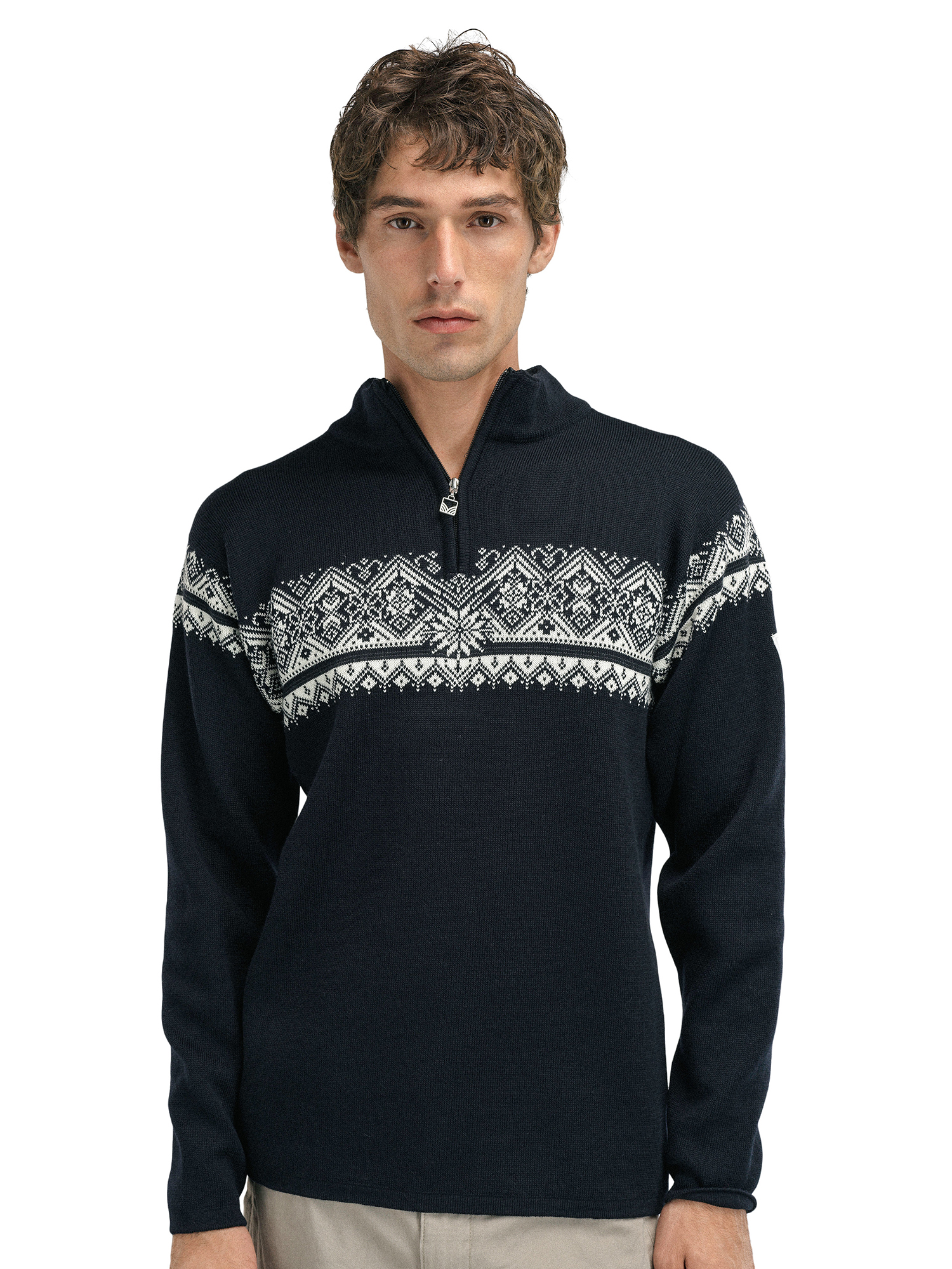 Moritz Men’s Sweater - Merino Wool Black Offwhite Darkcharcoal