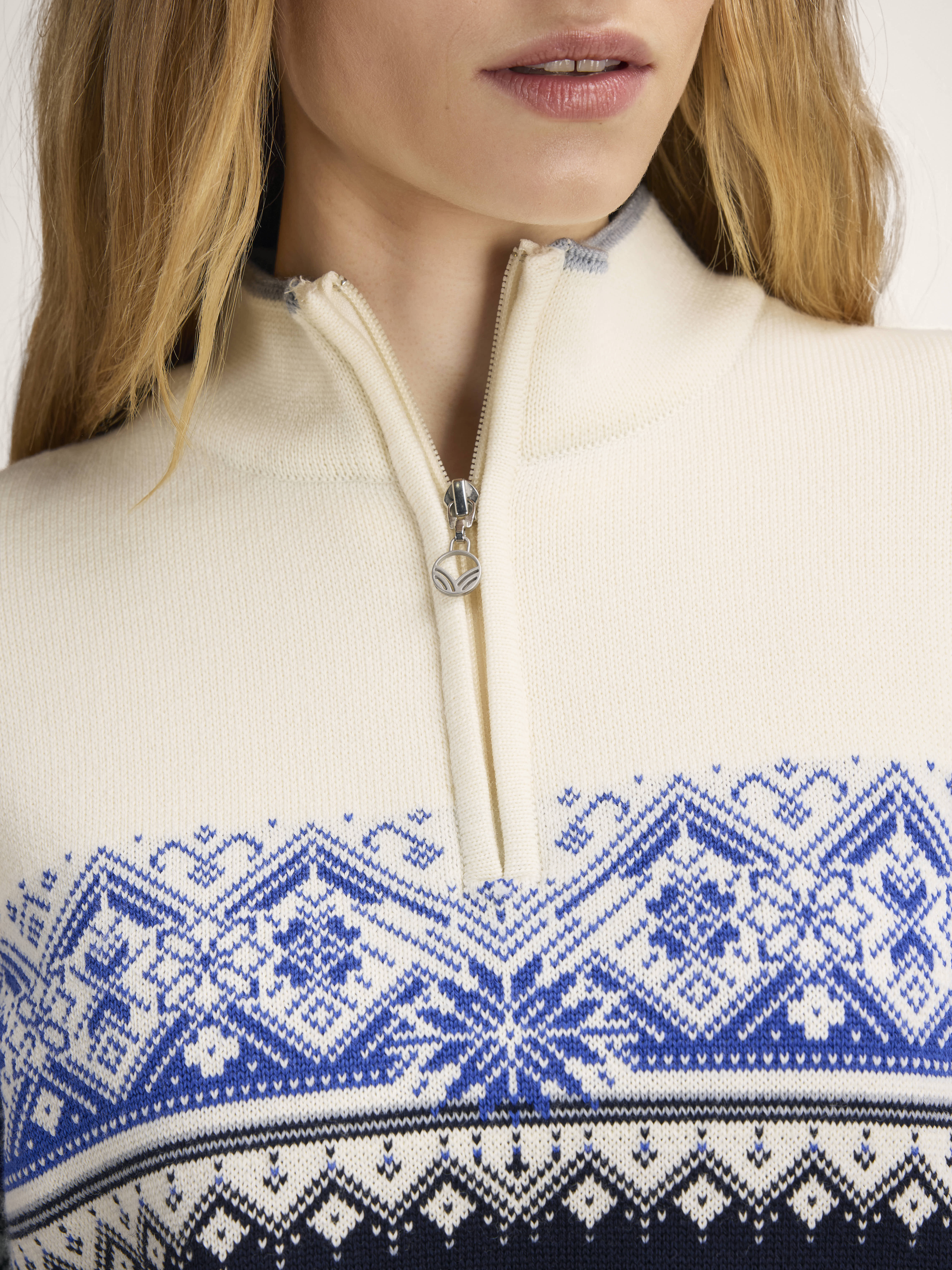 Moritz Women’s Sweater - Merino Wool Navy White Ultramarine