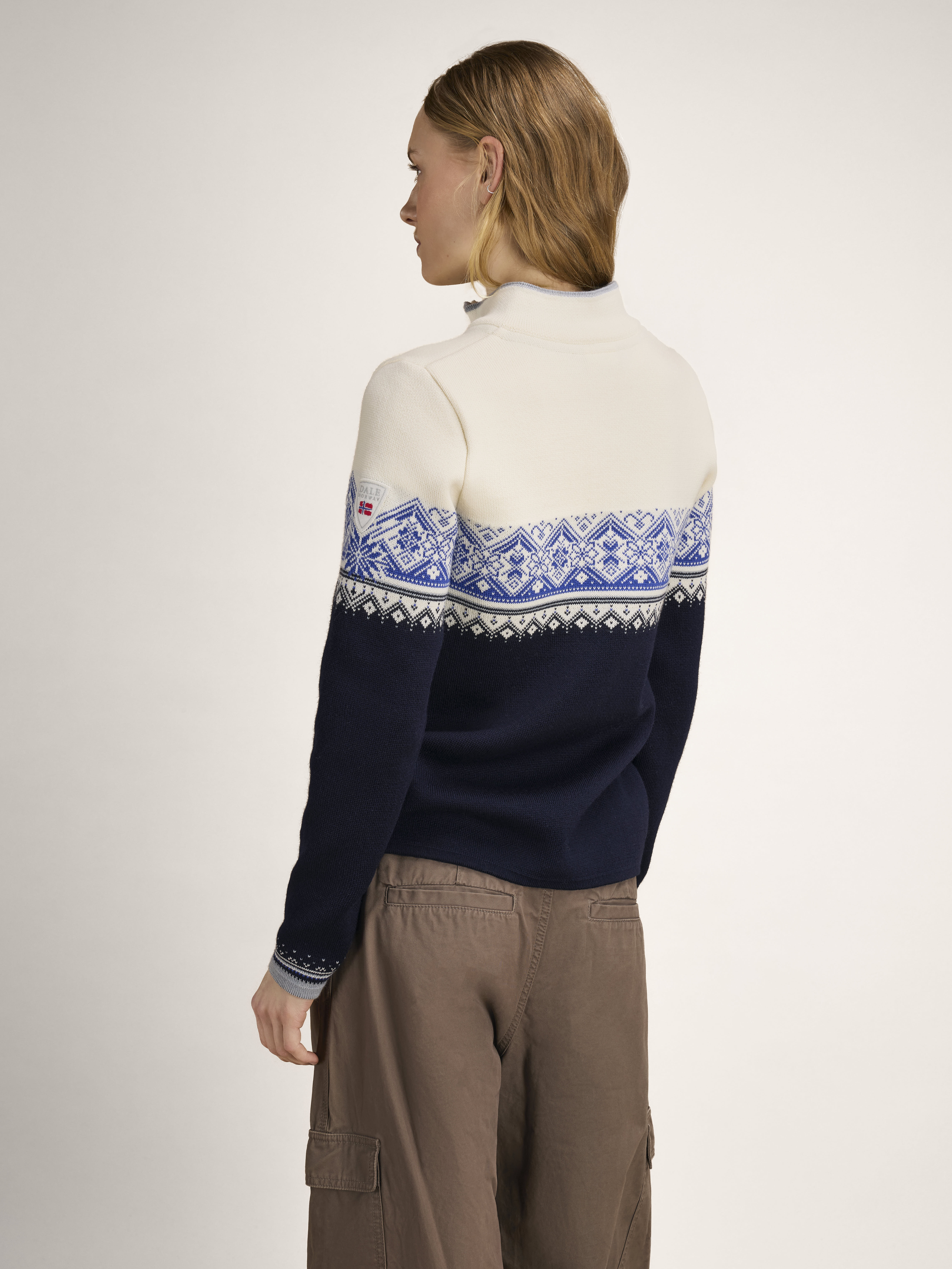 Moritz Women’s Sweater - Merino Wool Navy White Ultramarine