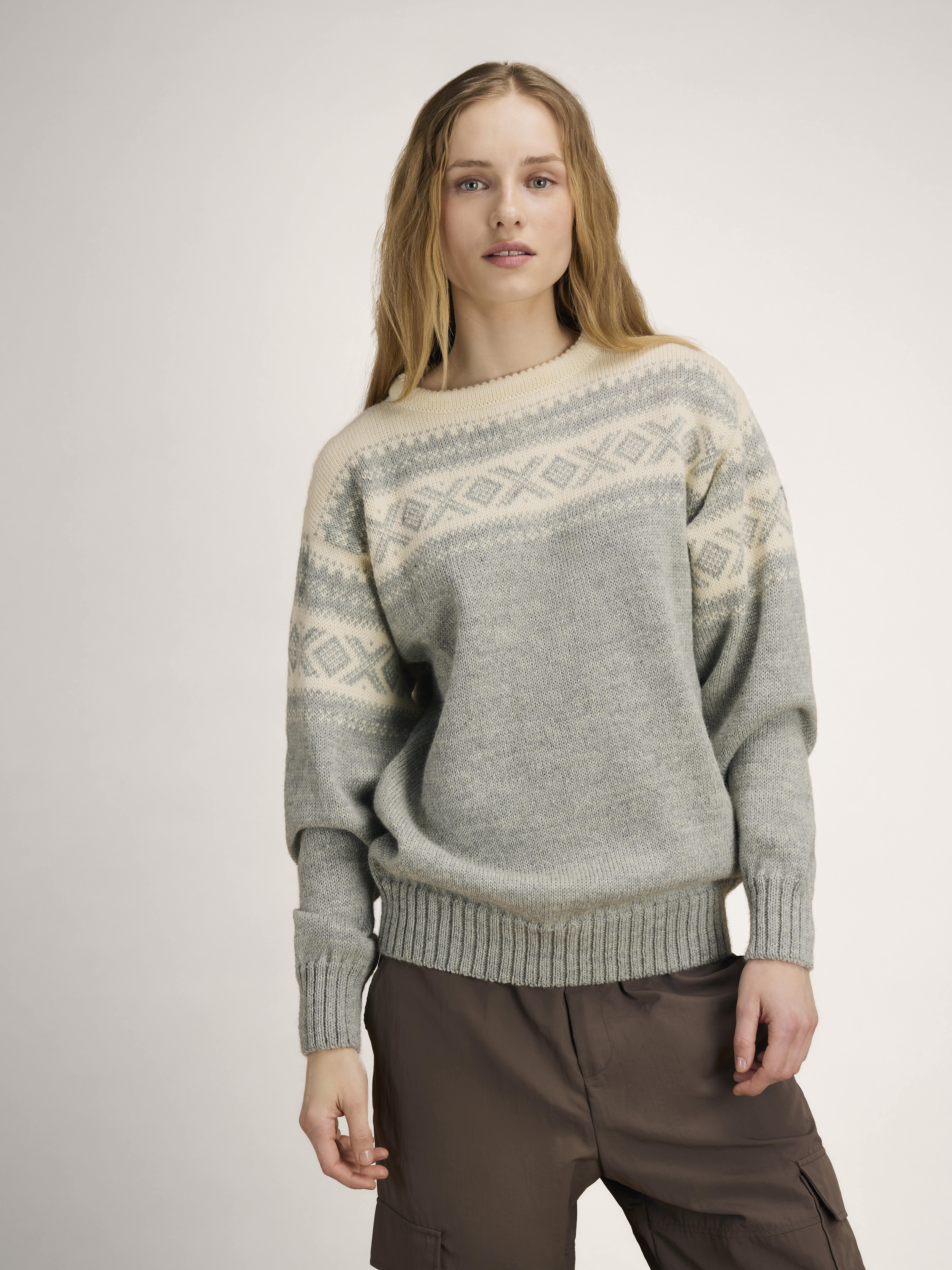 Cortina 1956 Sweater - Norwegian Wool Lightcharcoal Mel Offwhite
