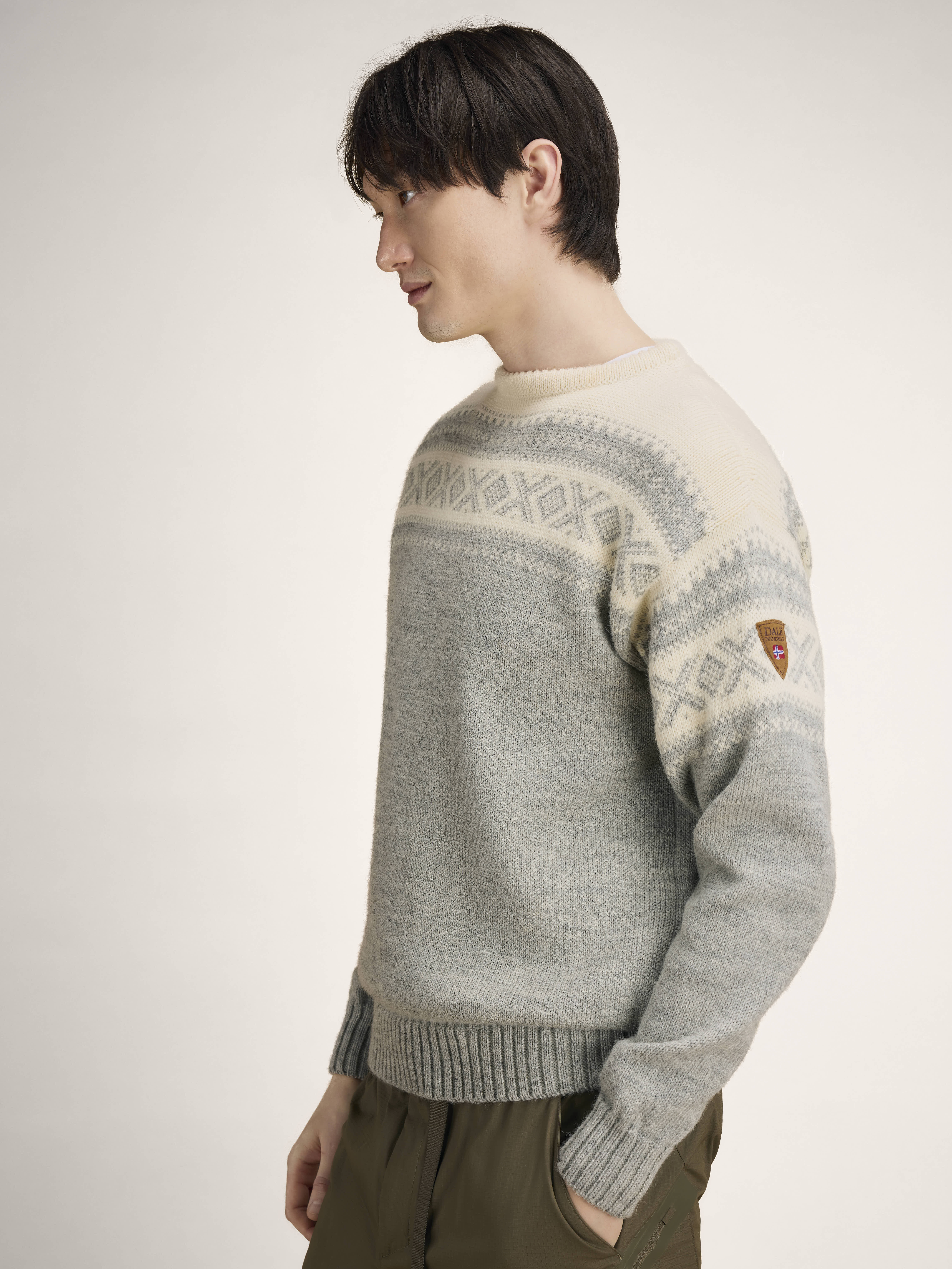 Cortina 1956 Sweater - Norwegian Wool Lightcharcoal Mel Offwhite