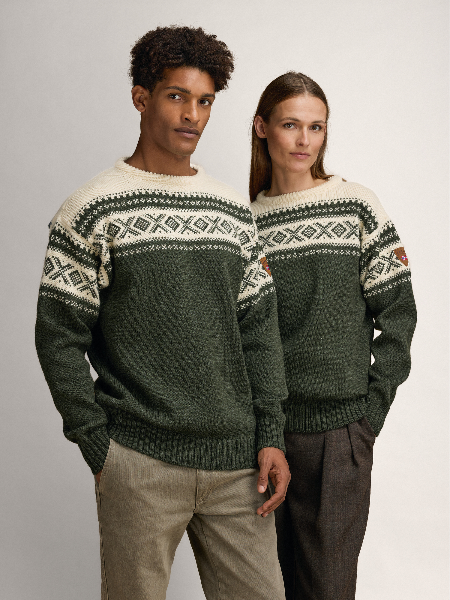 Cortina 1956 Sweater - Norwegian Wool Loden Mel Cream
