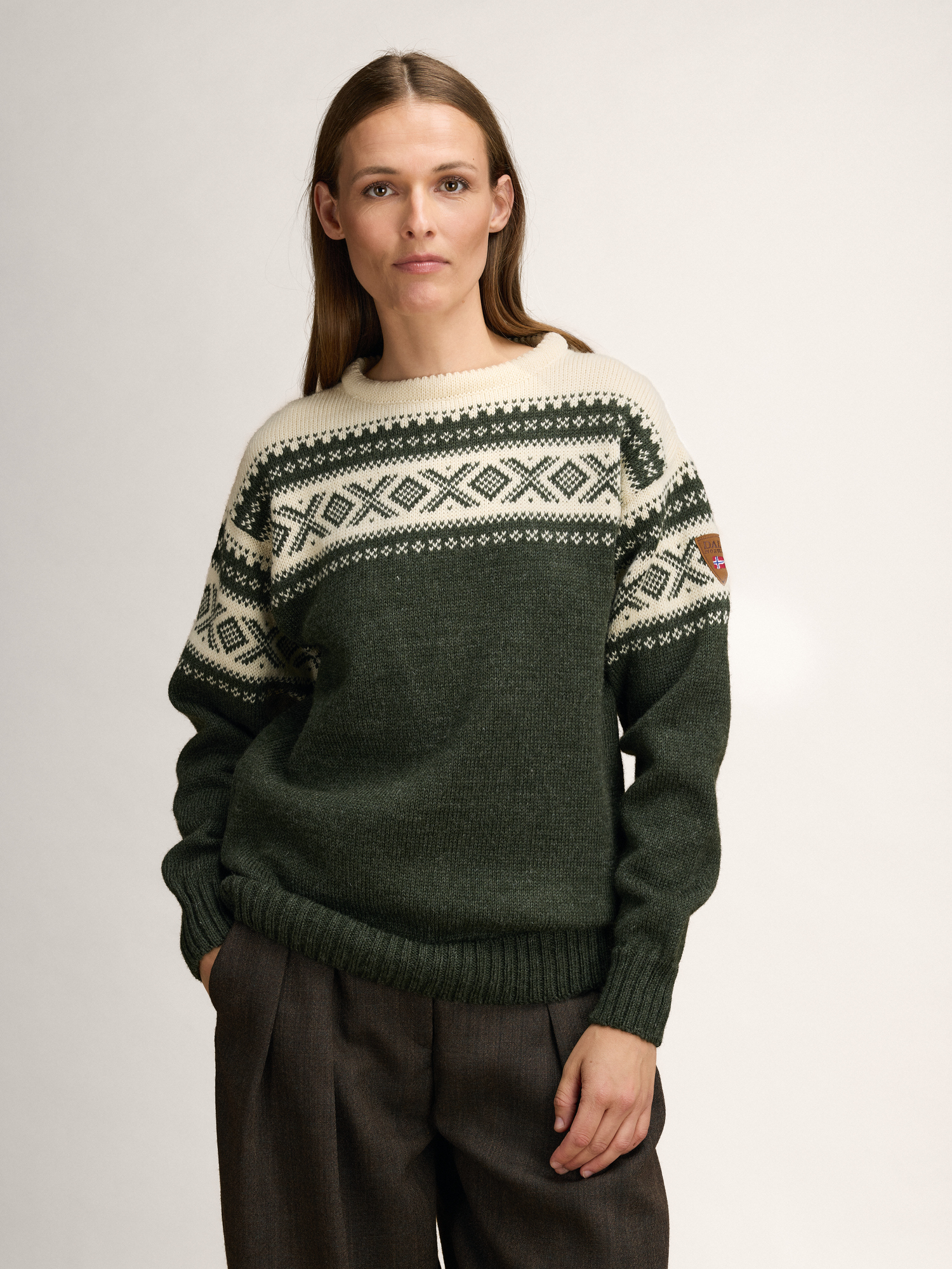 Cortina 1956 Sweater - Norwegian Wool Loden Mel Cream