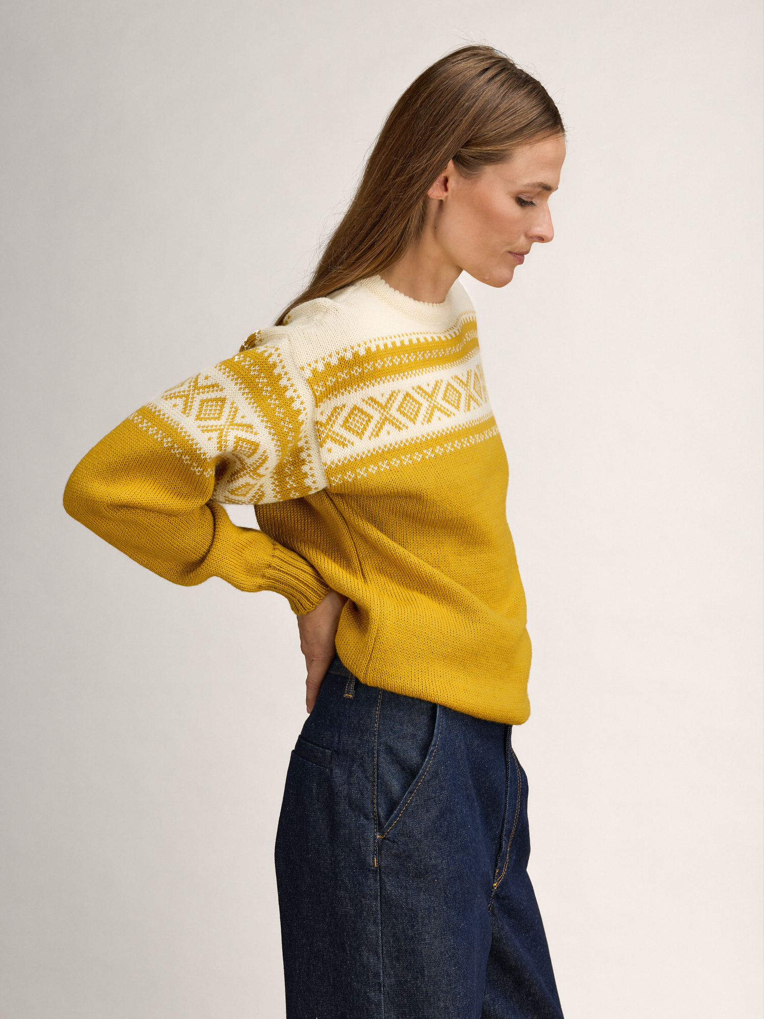 Cortina 1956 Sweater - Norwegian Wool Mustard Cream