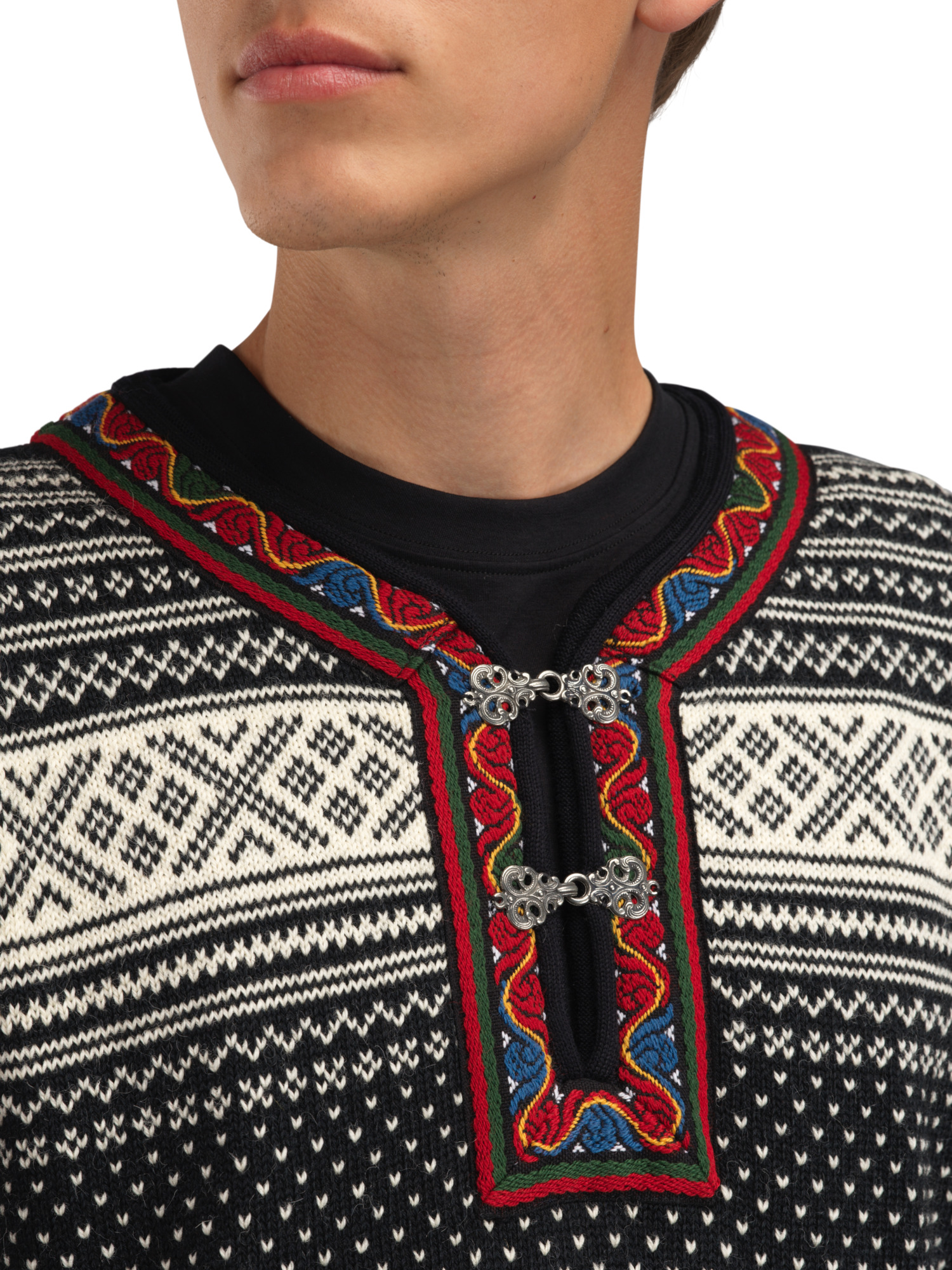 Setesdal Lusekofte Sweater - Norwegian Wool Black Offwhite