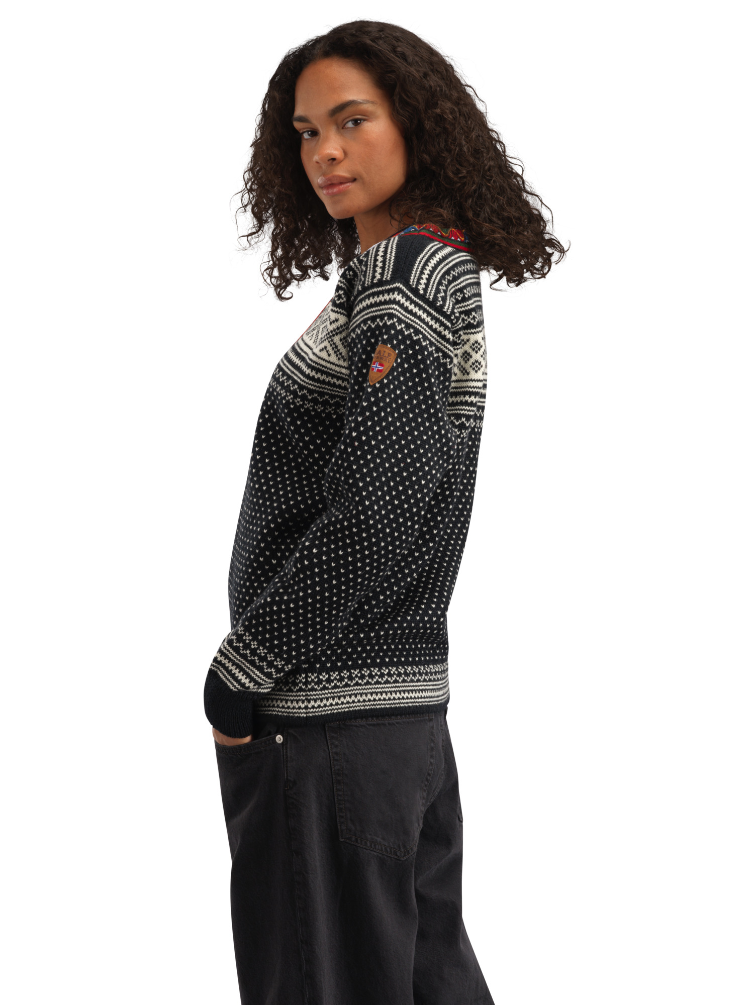 Setesdal Lusekofte Sweater - Norwegian Wool Black Offwhite