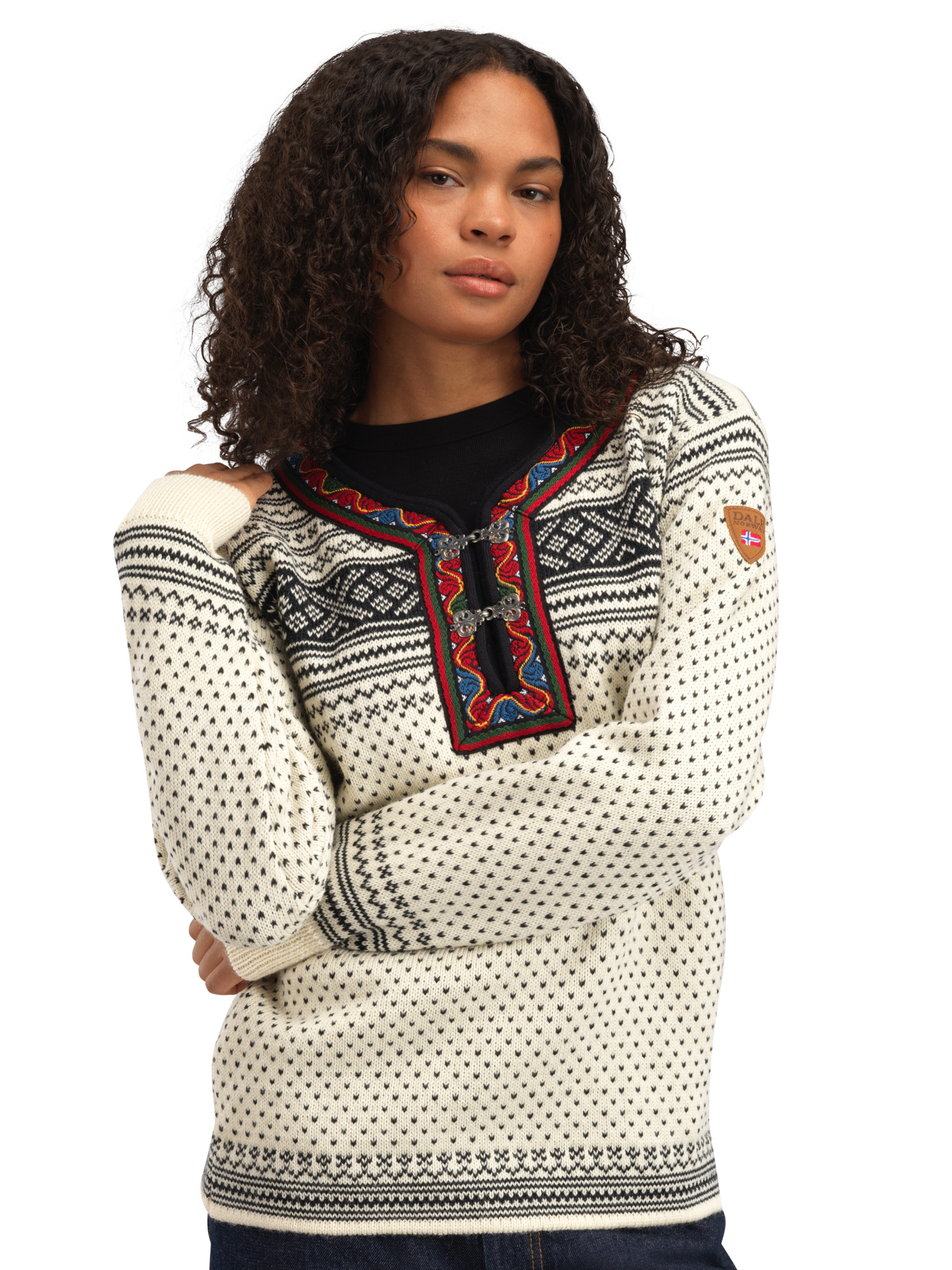 Setesdal Lusekofte Sweater - Norwegian Wool Offwhite Black