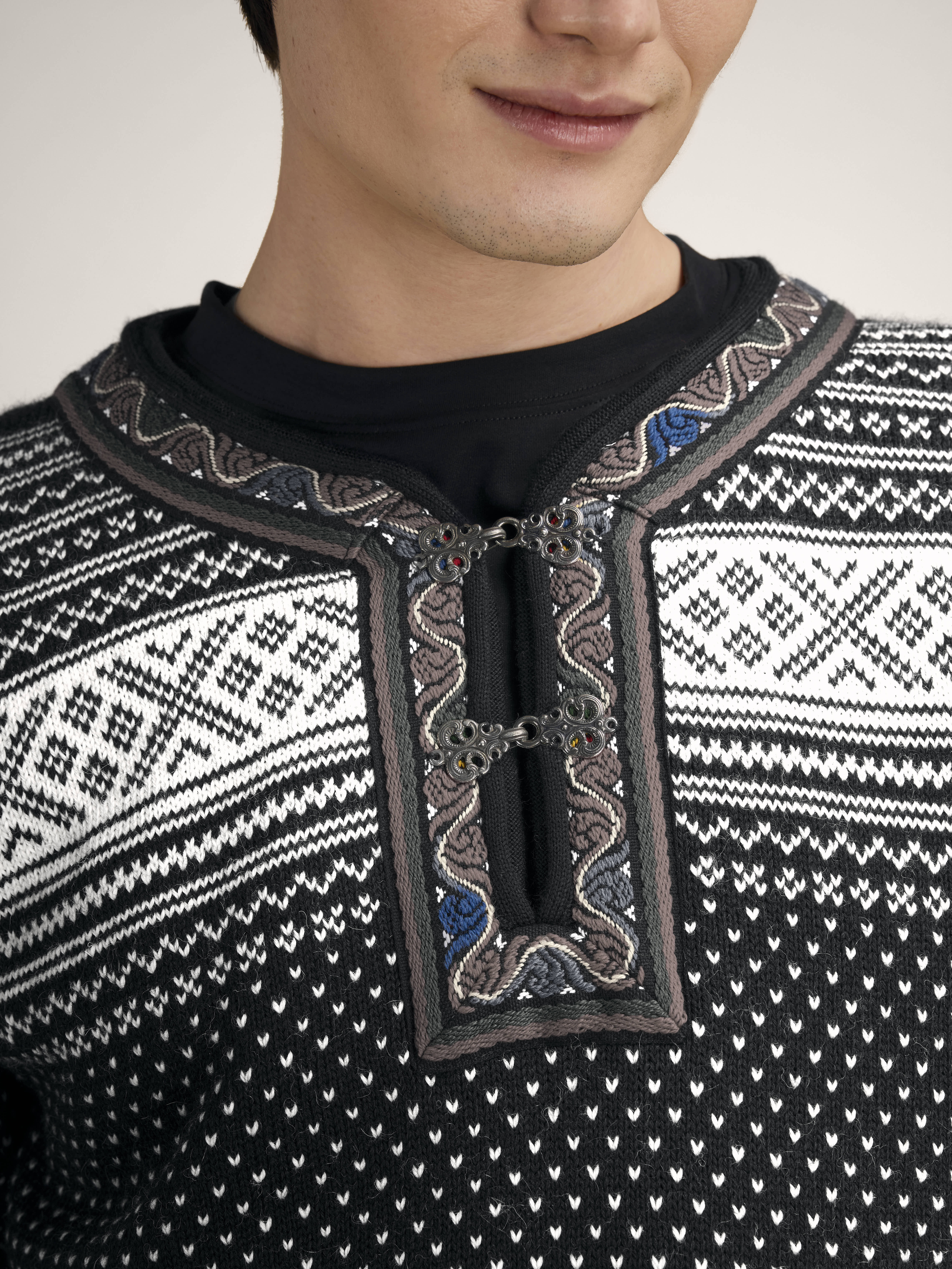 Setesdal Lusekofte Sweater Black Offwhite