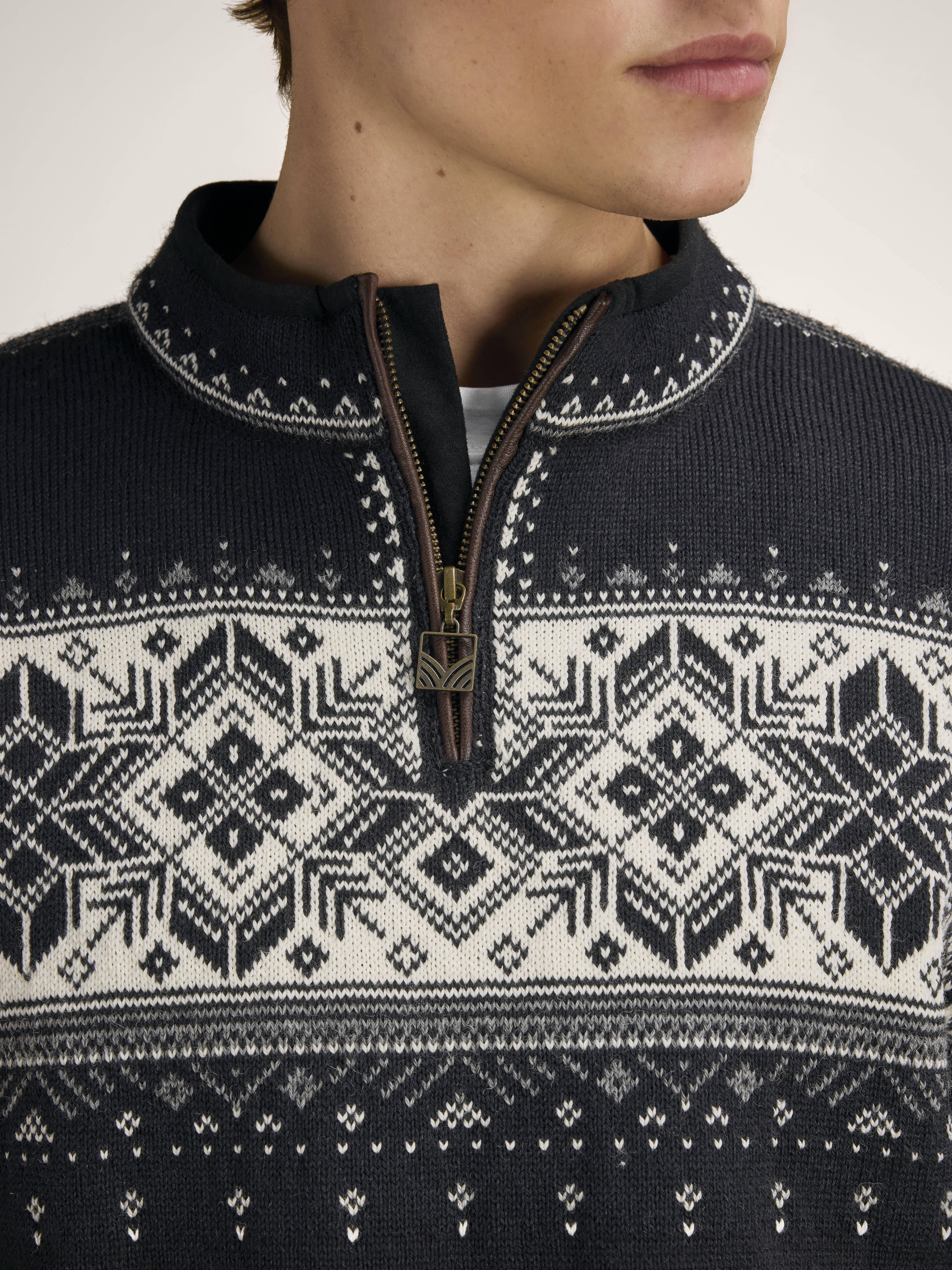 Blyfjell Men's Knit Sweater Black smoke Offwhite Lgtcharco