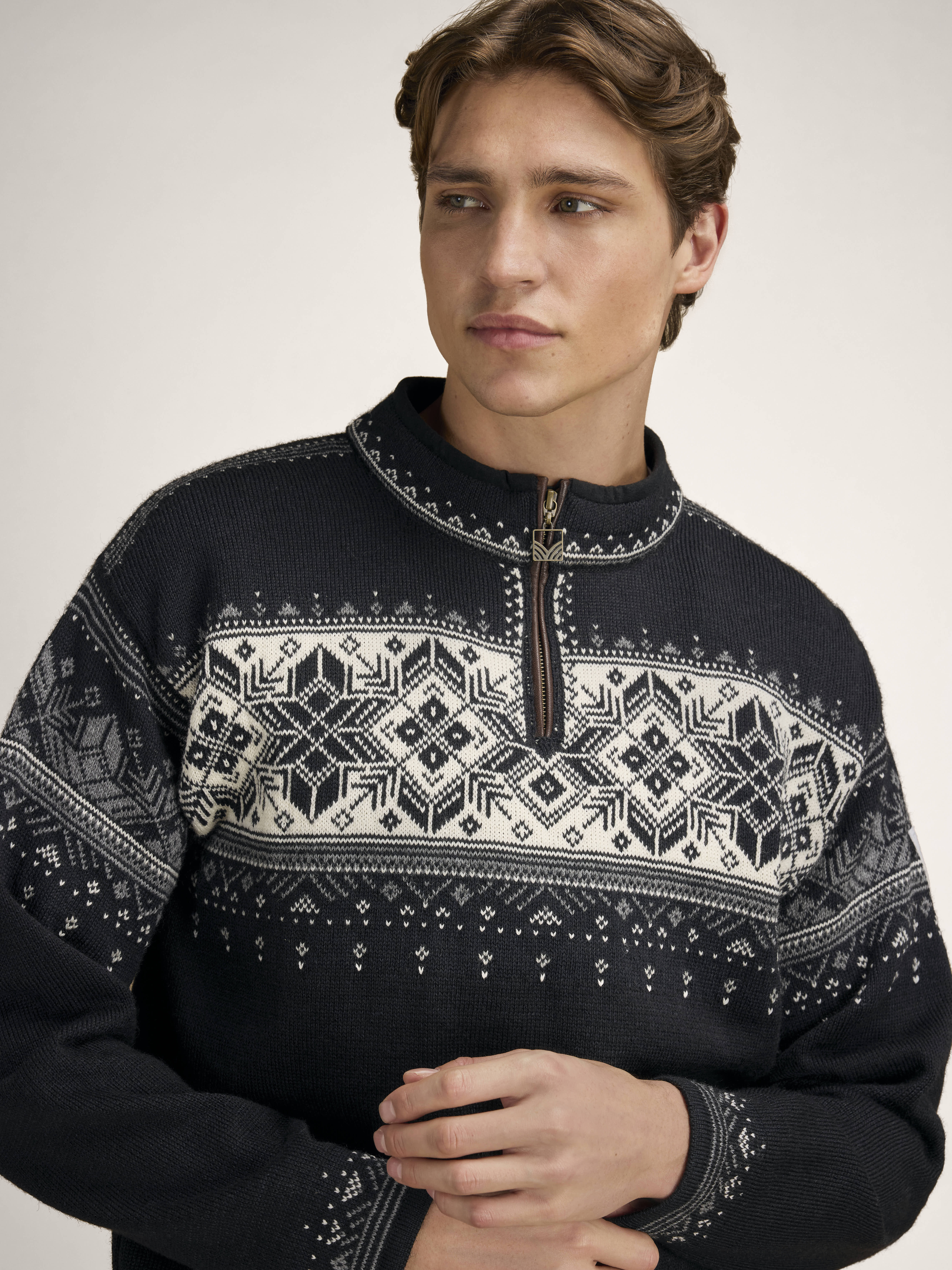 Blyfjell Men's Knit Sweater Black smoke Offwhite Lgtcharco