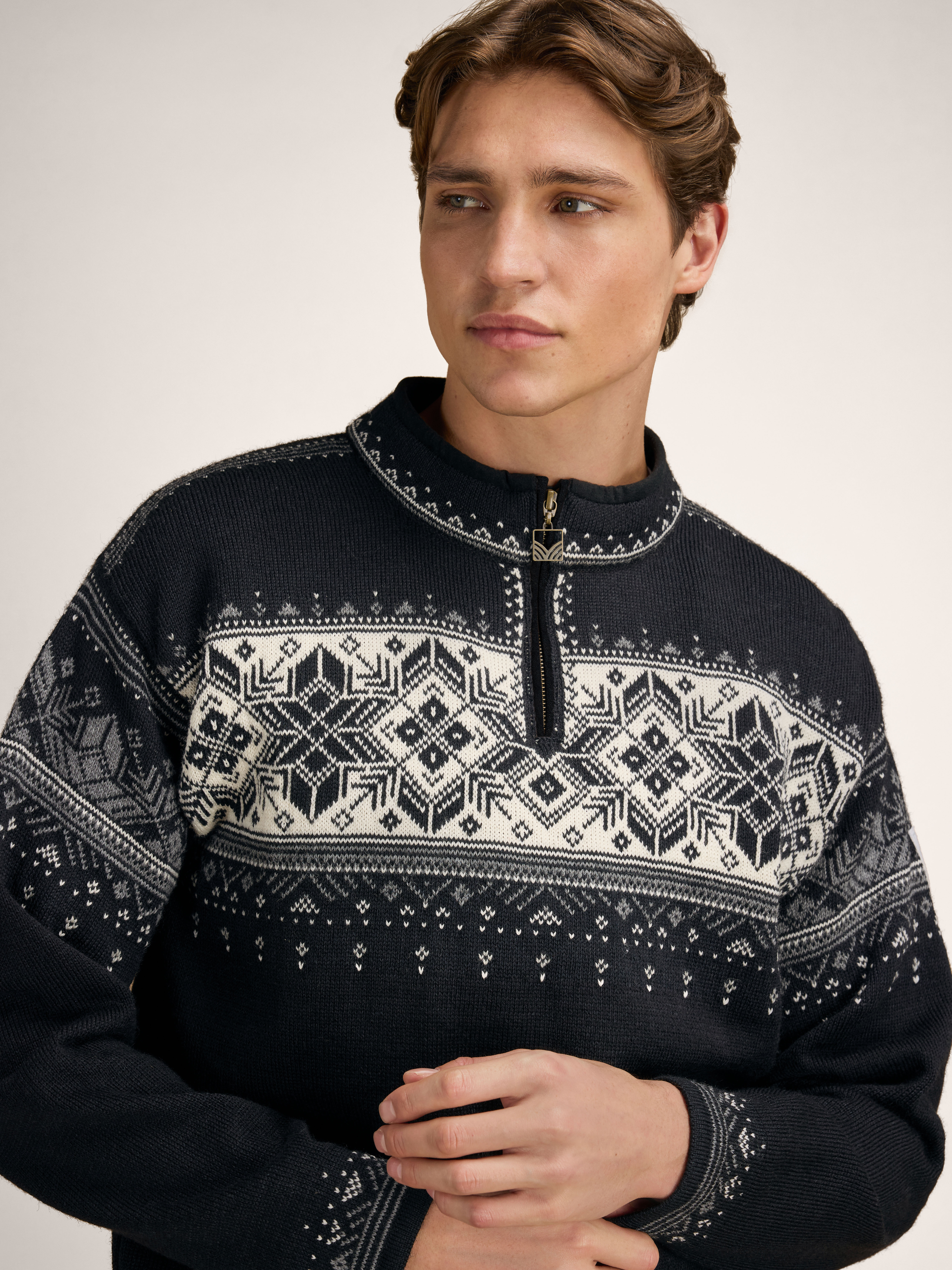 Blyfjell Men's Knit Sweater Black smoke Offwhite Lgtcharco