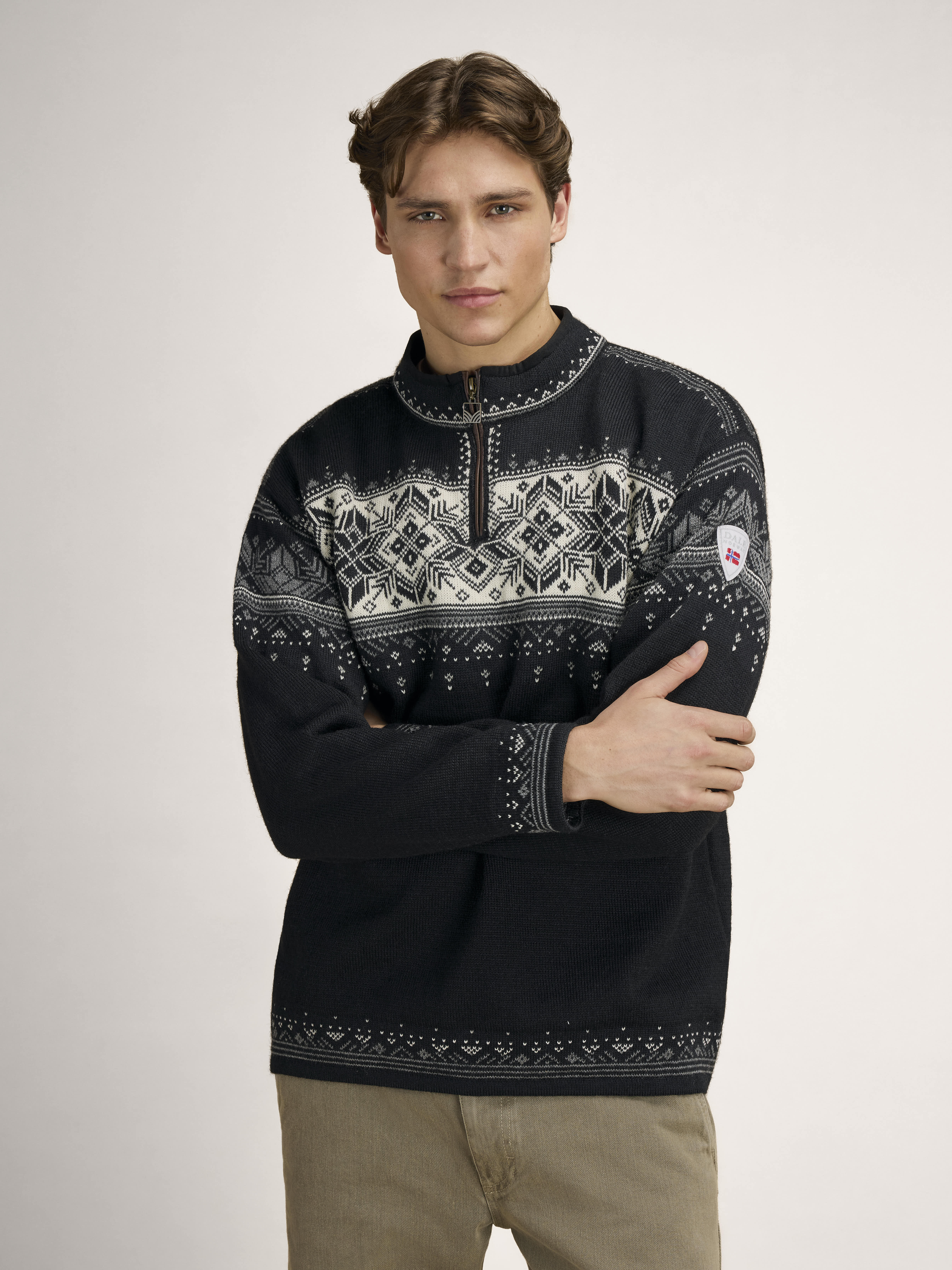 Blyfjell Men's Knit Sweater Black smoke Offwhite Lgtcharco