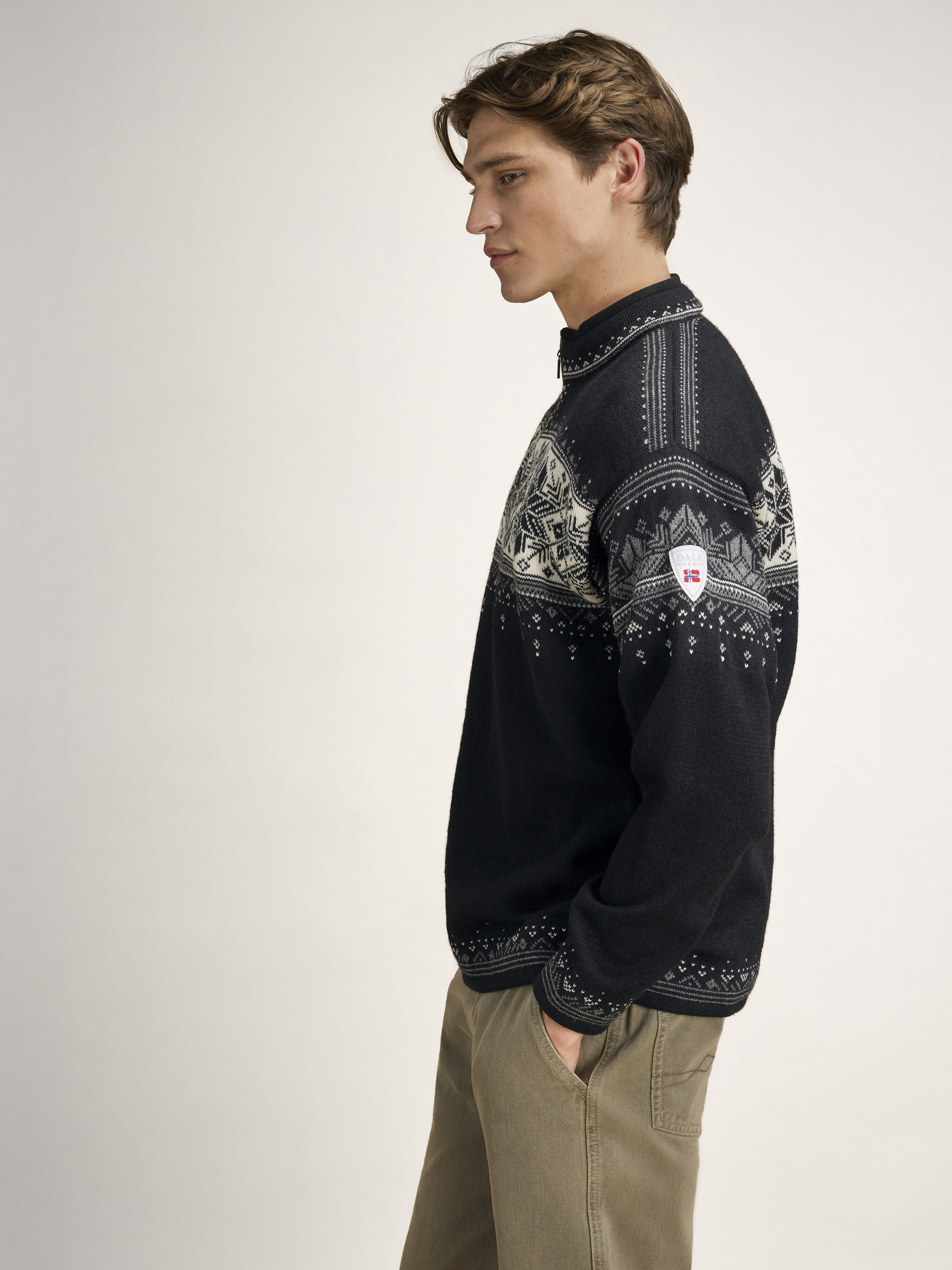 Blyfjell Men's Knit Sweater Black smoke Offwhite Lgtcharco