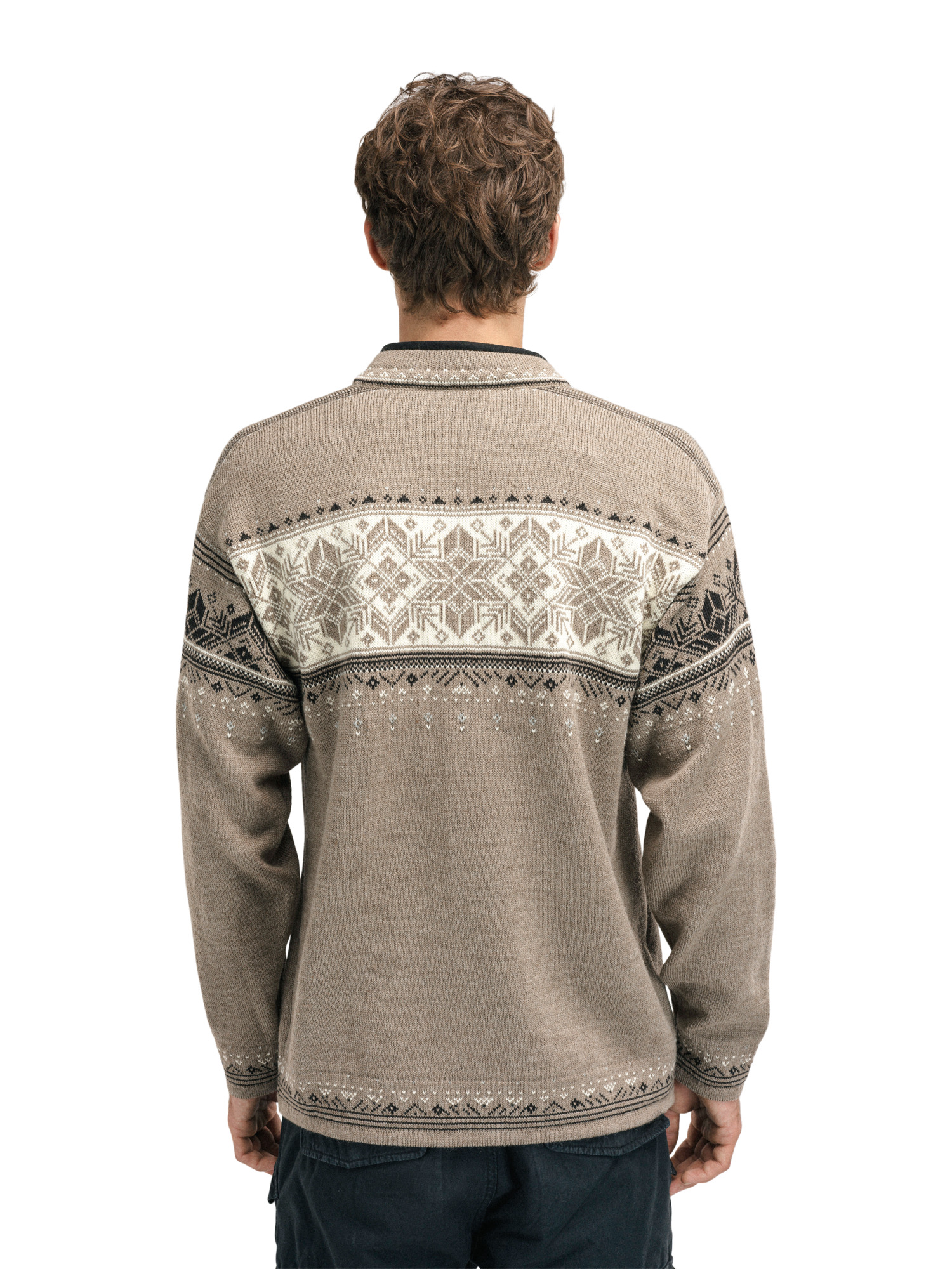 Blyfjell Men's Knit Sweater Mountainstone Offwhite Coffee