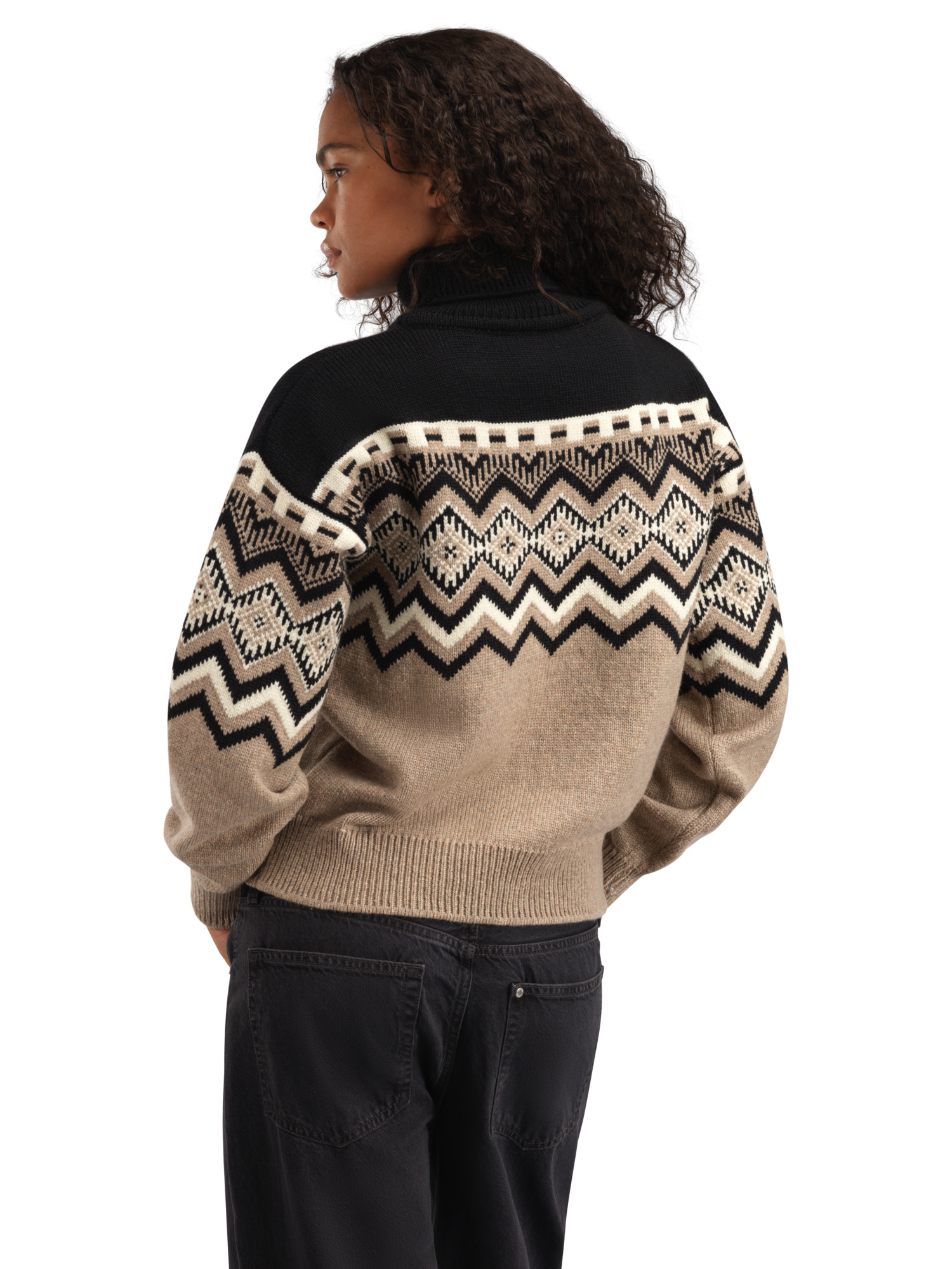 Randaberg Women’s sweater Brownmel Black Offwhite