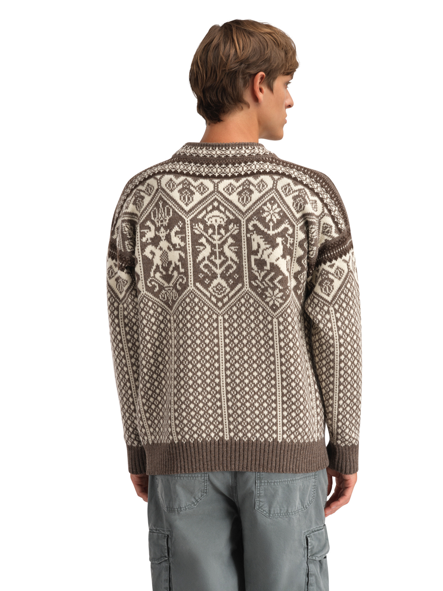 1994 Lillehammer wool sweater unisex Nutmeg Nat.white Coffee