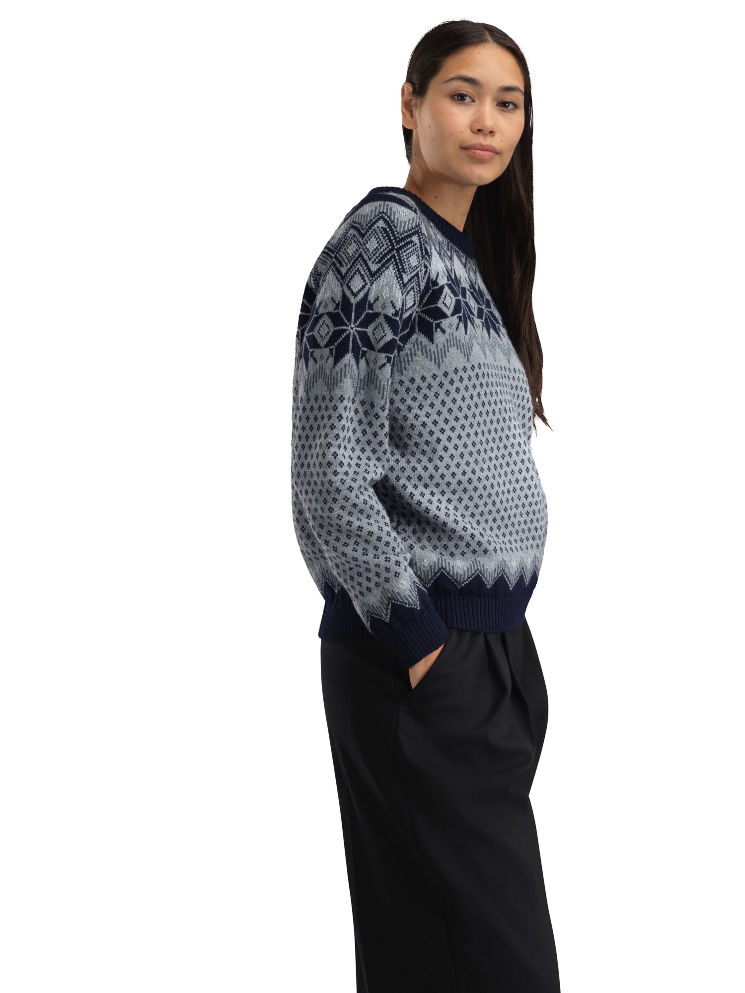 Vilja Women's Sweater Mid Blue Marine Steel