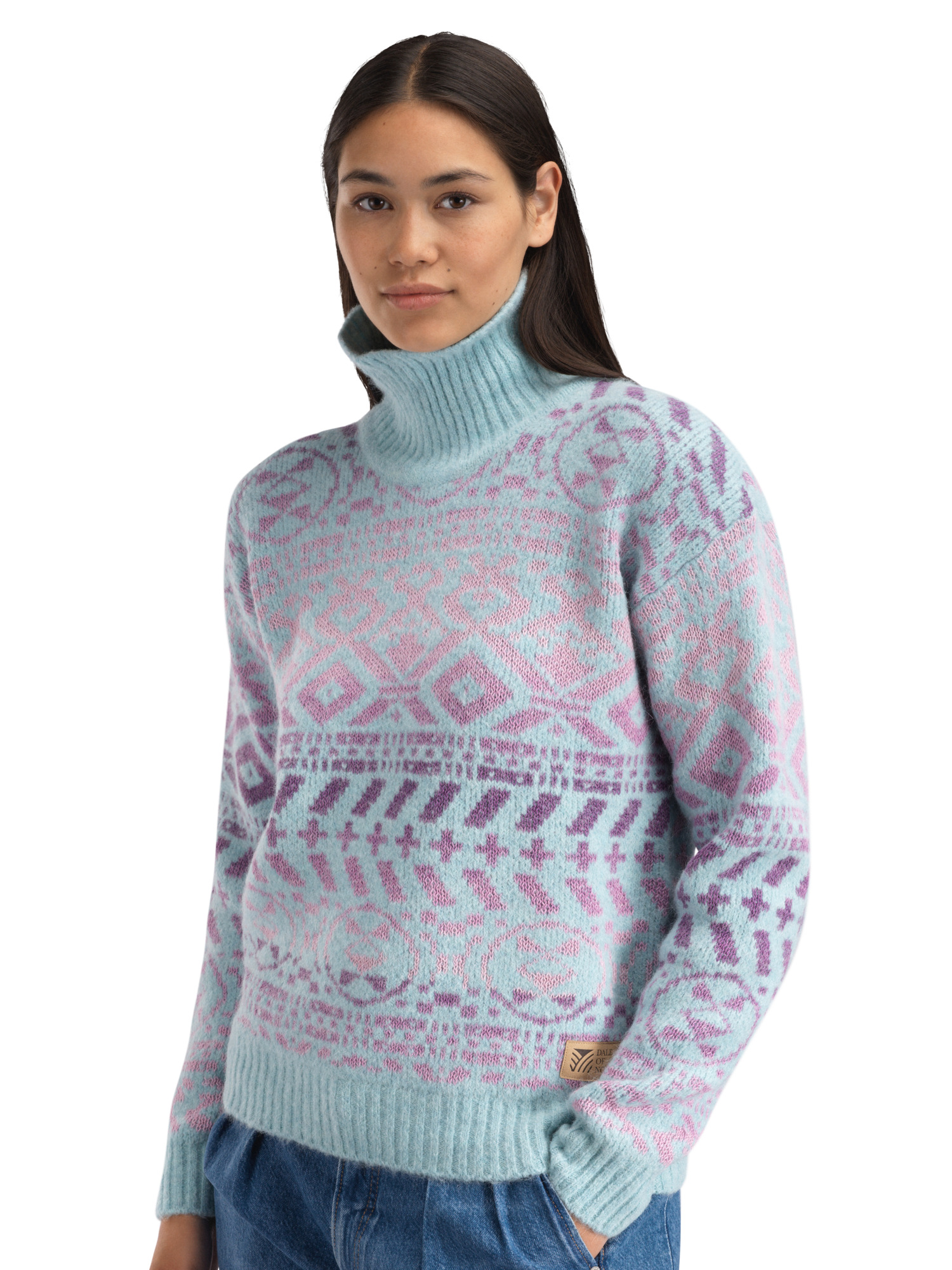 Highland Women's Sweater Sea Blue Pink Ombre