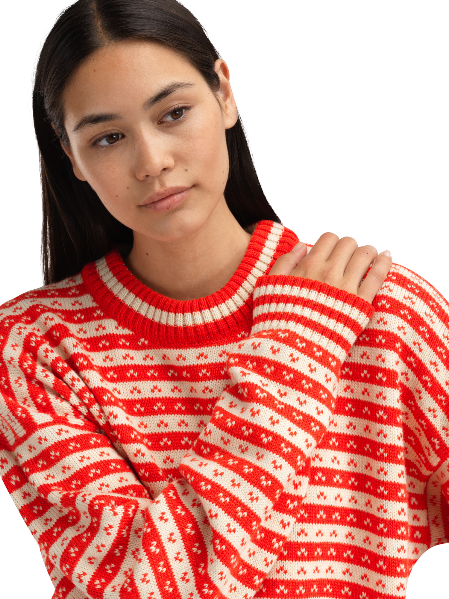 Skipsleia Unisex Sweater Roth red Natural White