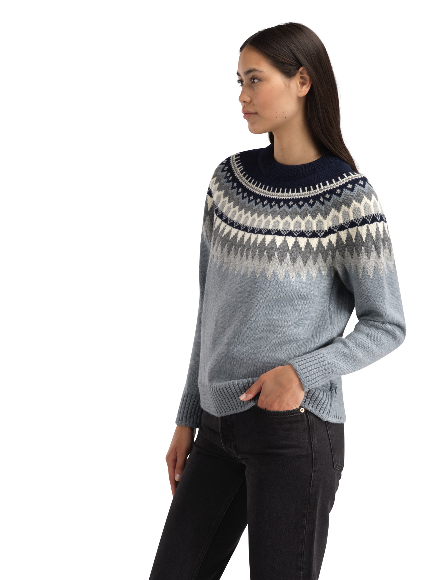 Losna Women's Sweater Mid Blue Melange