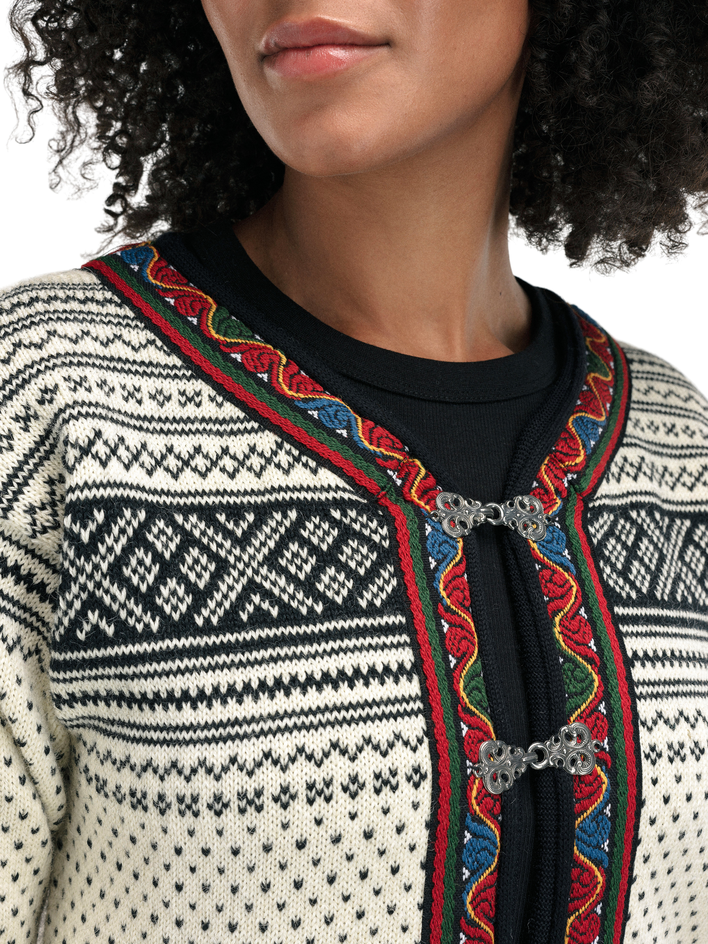 Setesdal Lusekofte Jacket - Norwegian Wool  Offwhite Black