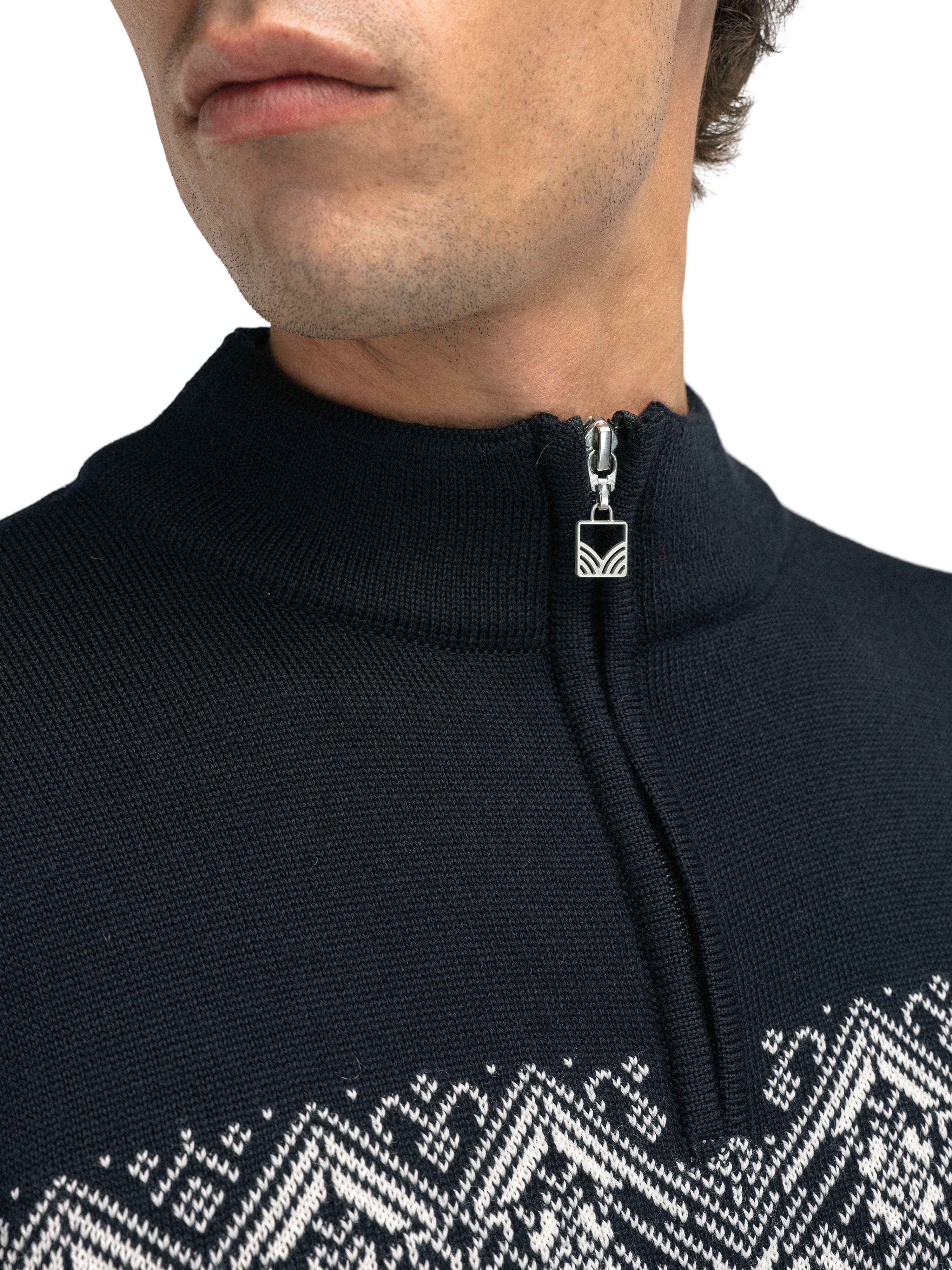 Moritz Men’s Sweater - Merino Wool Black Offwhite Darkcharcoal